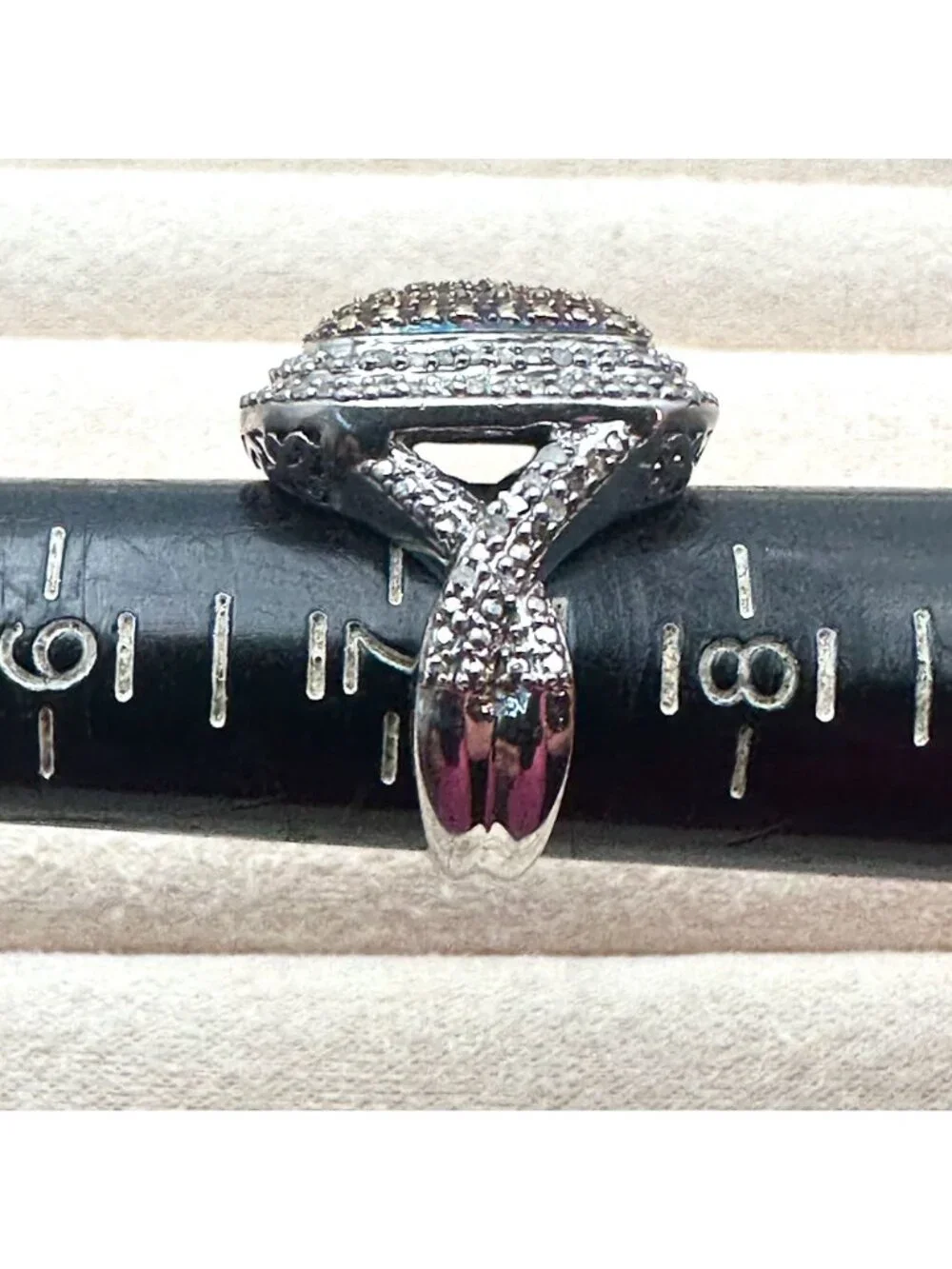 Chuck Clemency Ring Champagne Diamond Size 7 Designer Statement Jewelry